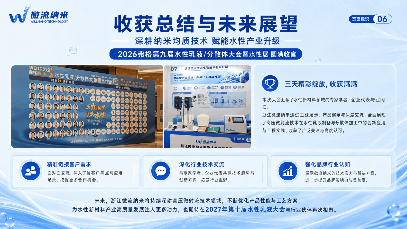 图5：&nbsp;微流纳米willnanobio参展总结与未来展望